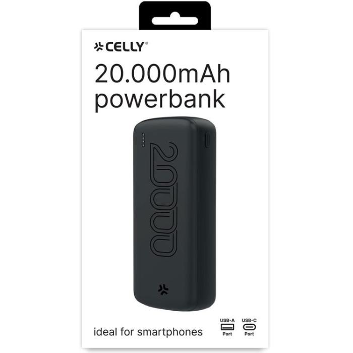 Celly - Celly PowerBank 20000 mAh 10.5W - Svart