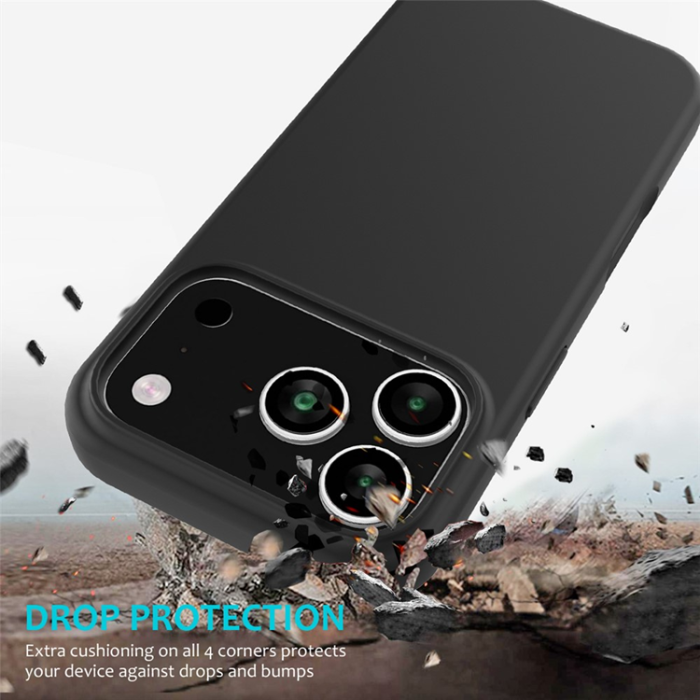 A-One Brand - iPhone 17 Pro Mobilskal Liquid Silikon - Svart