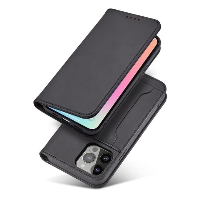 OEM - iPhone 12 Pro Max Plånboksfodral Magnet Stand - Svart