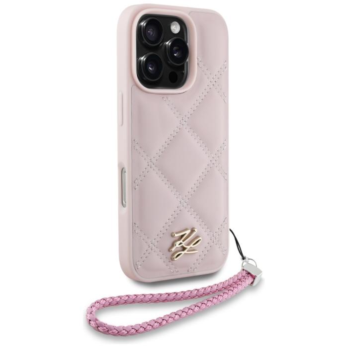 KARL LAGERFELD - Karl Lagerfeld Mobilskal till iPhone 16 Pro MagSafe Quilted Initial Strap