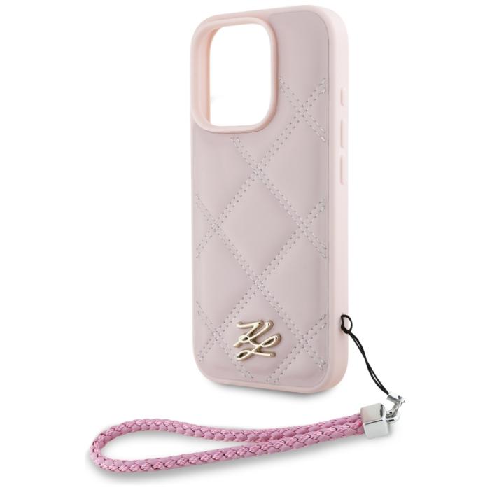 KARL LAGERFELD - Karl Lagerfeld Mobilskal till iPhone 16 Pro MagSafe Quilted Initial Strap