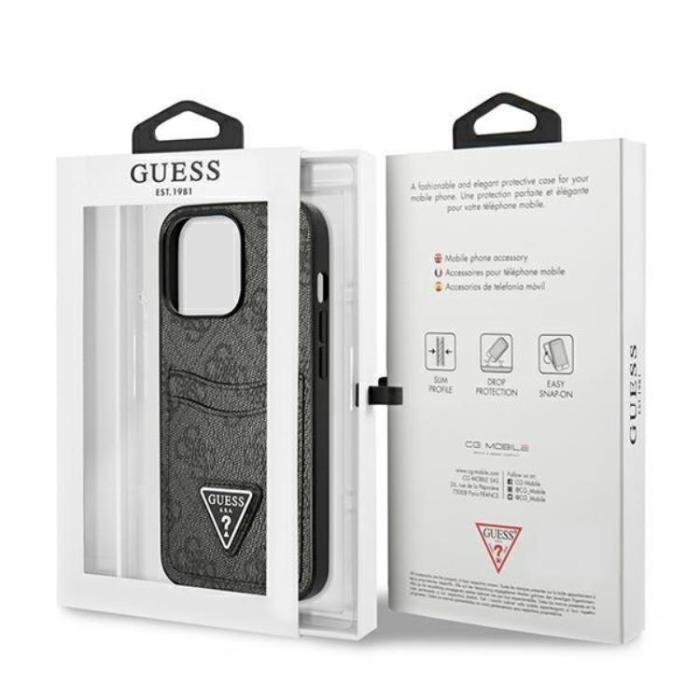 Guess - Guess iPhone 13 Pro Skal Korthållare Triangle Logo - Svart