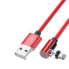 USAMS - USAMS U54 Lightning Kabel vinkel magnetisk 1 m SJ444USB02 - R&ouml;d
