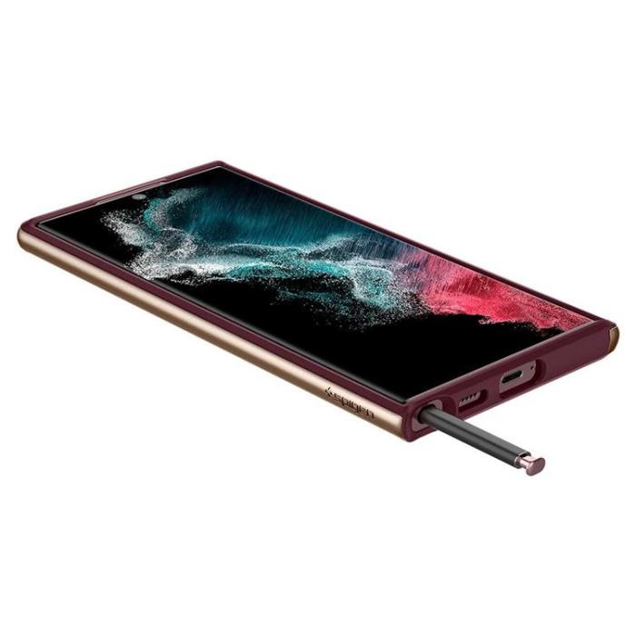UTGATT - Spigen Neo Hybrid Skal Galaxy S22 Ultra - Burgundy