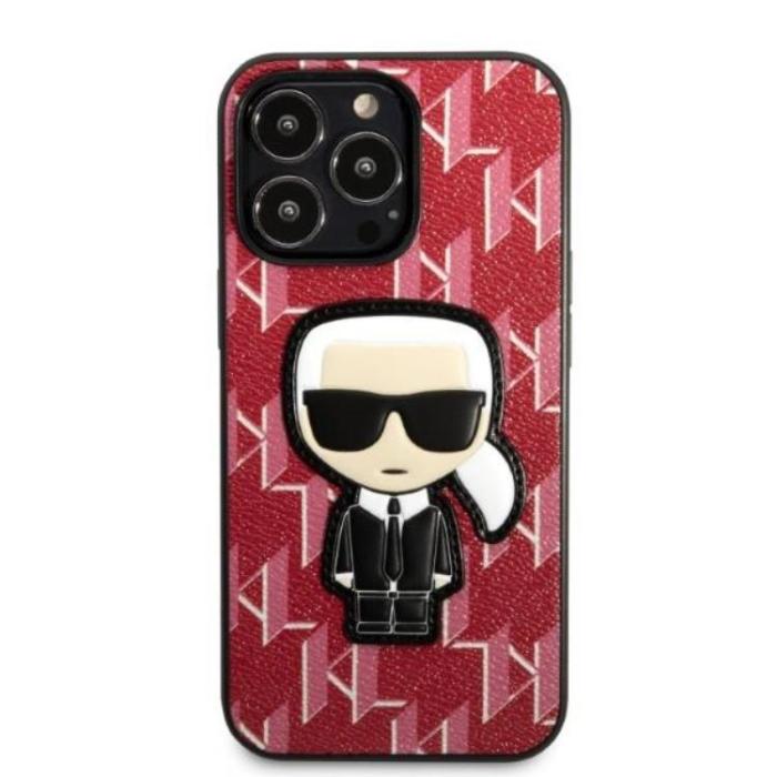 KARL LAGERFELD - Karl Lagerfeld iPhone 13 Pro Max Skal Monogram Ikonik Patch - Röd