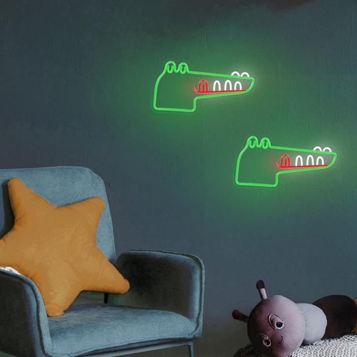 Forever Light - Forever Light LED Neon PLEXI JURASSIC CROC FLNJ03 - Grön