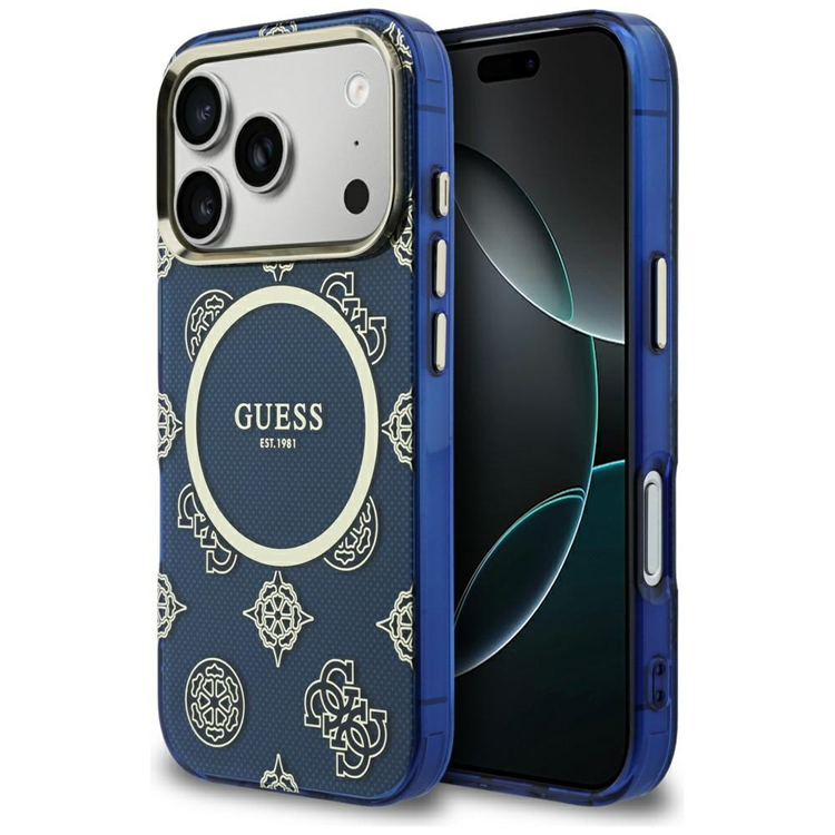 Guess Mobilskal För iPhone 17 Pro MagSafe IML Peony Dot - Blå | 2353 | AlltMobil