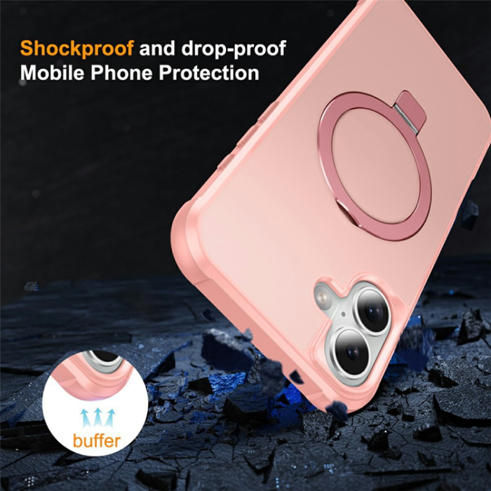 A-One Brand - iPhone 17 Mobilskal MagSafe TPU+PC Kickstand - Rosa