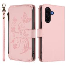OEM - Samsung Galaxy A37 Pl&aring;nboksfodral Konstl&auml;der Blomtryck - Rosa