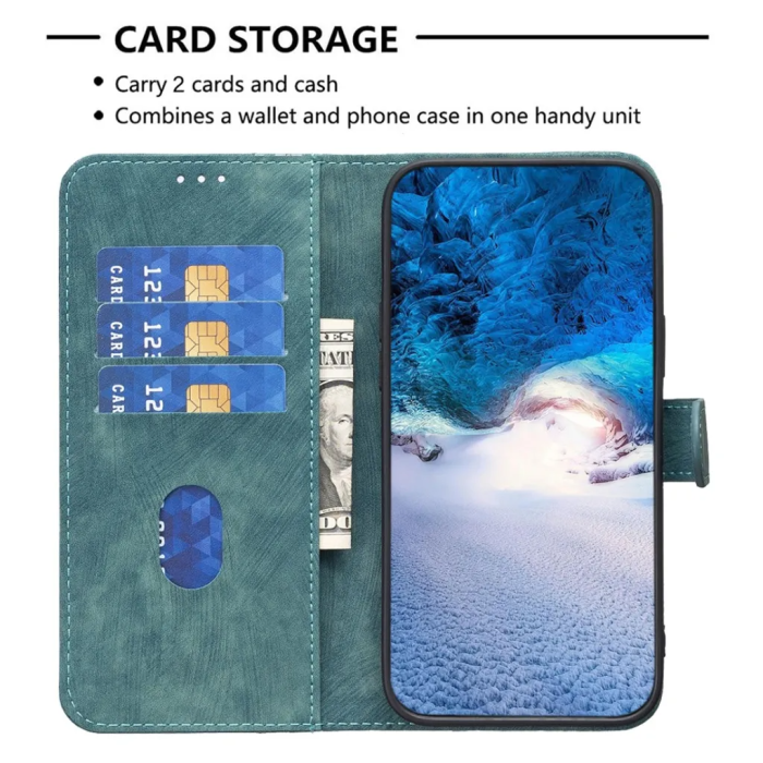 Taltech - iPhone 15 Plus Plånboksfodral Tryck - Grön