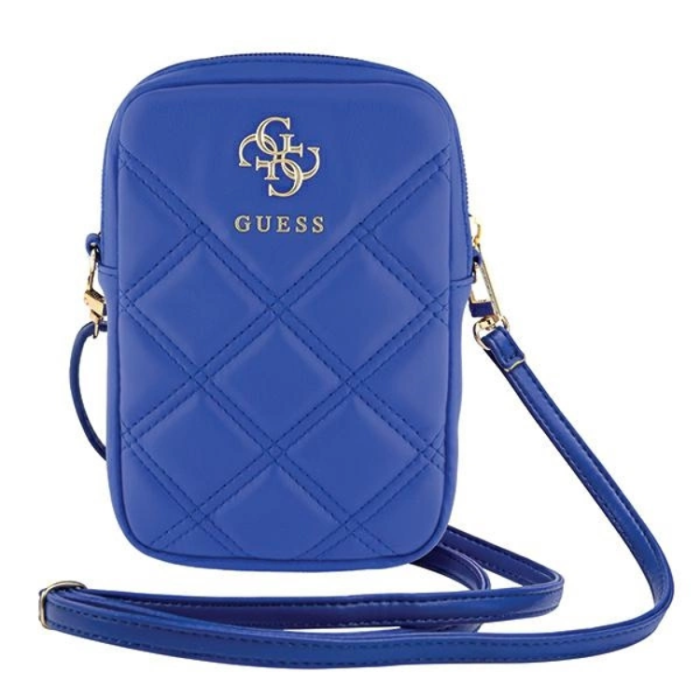 Guess - Guess Mobilväska Zip Quilted 4G - Blå