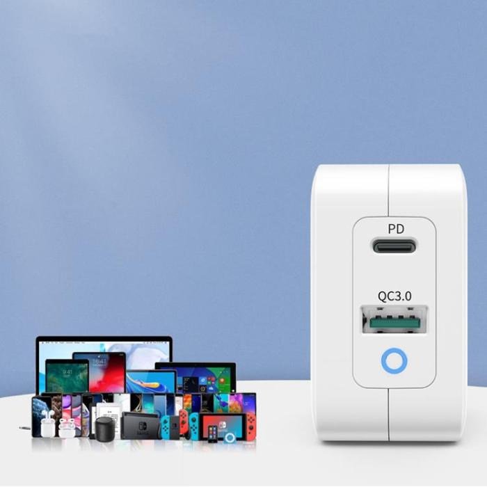 Choetech - Choetech Väggladdare USB-A Till USB-C 65W - Vit
