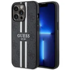 Guess - Guess iPhone 13 Pro Max Mobilskal MagSafe Printed Stripes - Svart