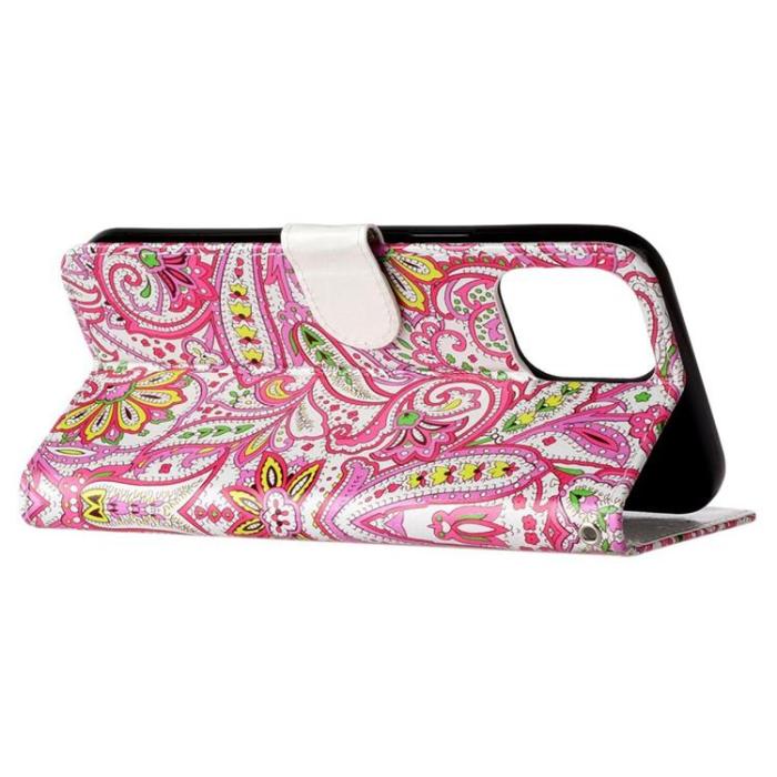A-One Brand - iPhone 14 Pro Max Plånboksfodral Folio Flip - Flower
