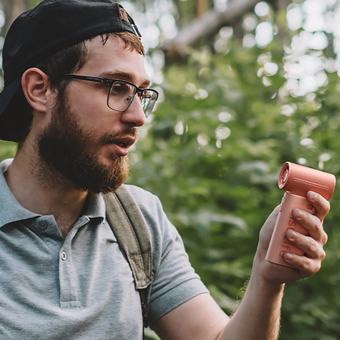 Jisulife - Jisulife Bärbar USB Handfläkt 5000 mAh Life9 - Rosa