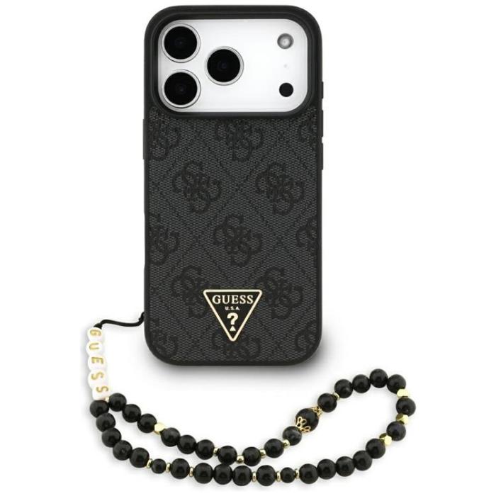 Guess - Guess iPhone 17 Pro Mobilskal MagSafe 4G Strap Triangle Logo - Svart