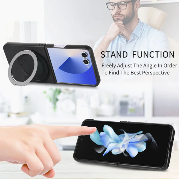 A-One Brand - Galaxy Z Flip 7 Mobilskal Magsafe Roterande Kickstand - Svart
