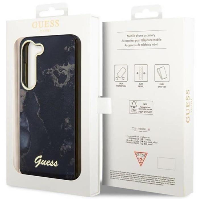 Guess - Guess Galaxy S23 Plus Mobilskal Golden Marble Collection - Svart