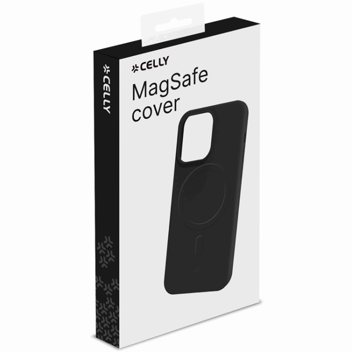 Celly - Celly iPhone 15 Pro Mobilskal MagSafe Cromo Soft Rubber - Svart