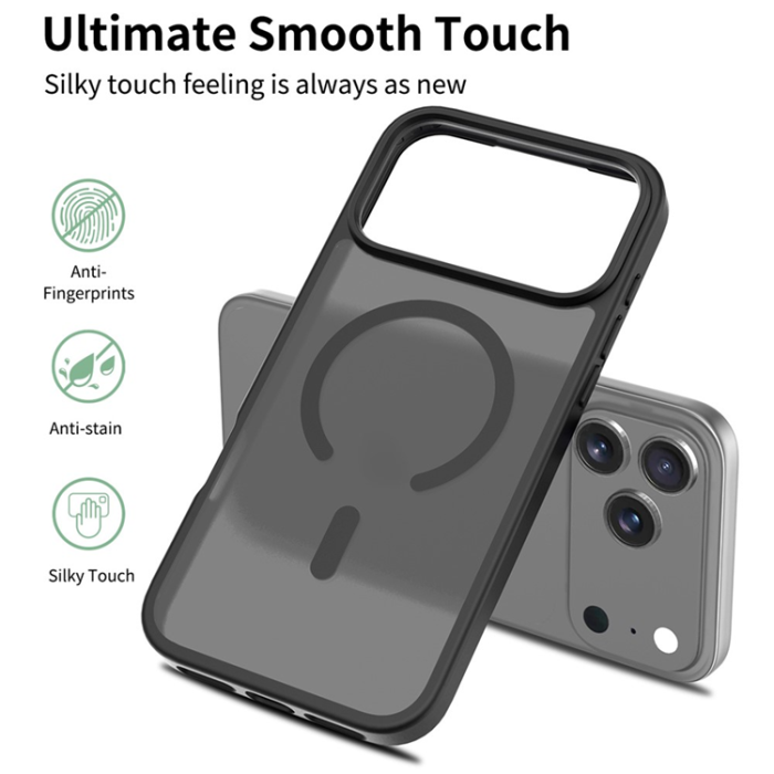 A-One Brand - iPhone 17 Pro Max Mobilskal MagSafe Acrylic Skin Touch - Svart