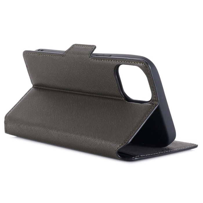 UTGATT - MUXMA iPhone 14 Pro Max Plånboksfodral Cross Texture - Grön