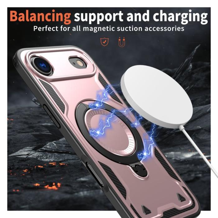 N/A - Mobilskal till iPhone Air PC TPU Militärt Skydd Kickstand - Roséguld