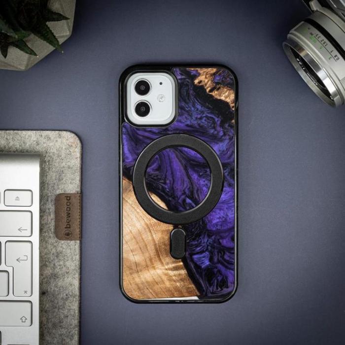 Bewood - Bewood iPhone 12/12 Pro Mobilskal Magsafe Unique Voilet - Svart