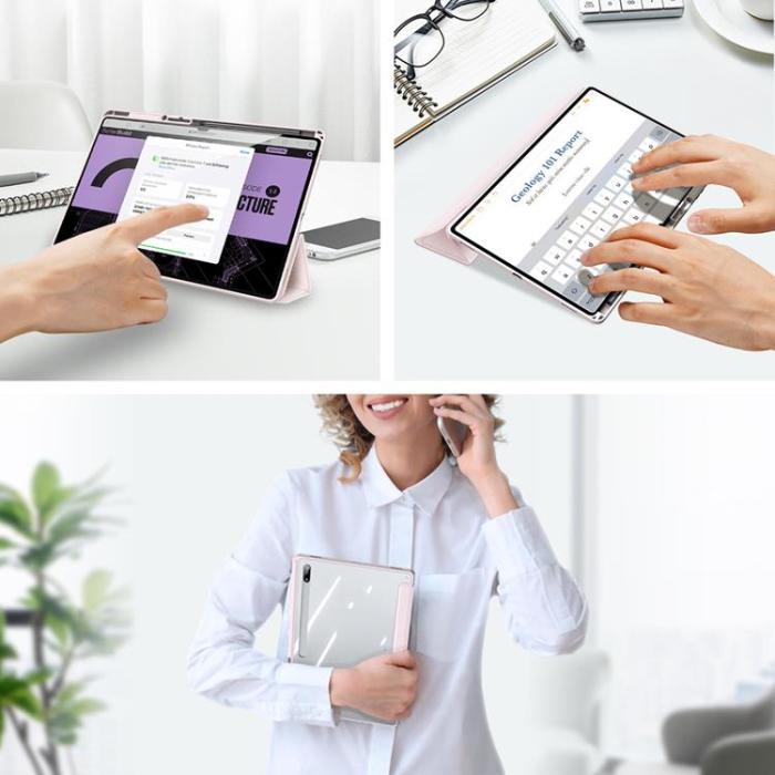 UTGATT1 - Dux Ducis Galaxy Tab S8 Ultra Fodral Toby Armored med Stylushållare - Rosa