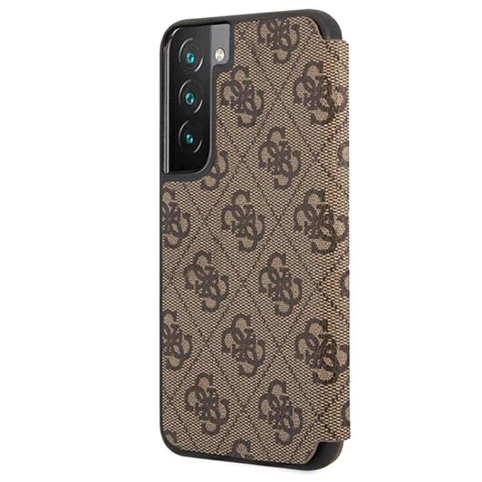 UTGATT1 - Guess 4G Metal Gold Logo Fodral Galaxy S22 Plus - Brun
