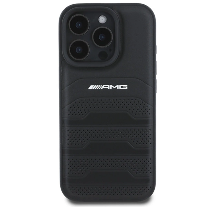 Mercedes - Mercedes iPhone 16 Pro Max Mobilskal AMG Läder Debossed Lines