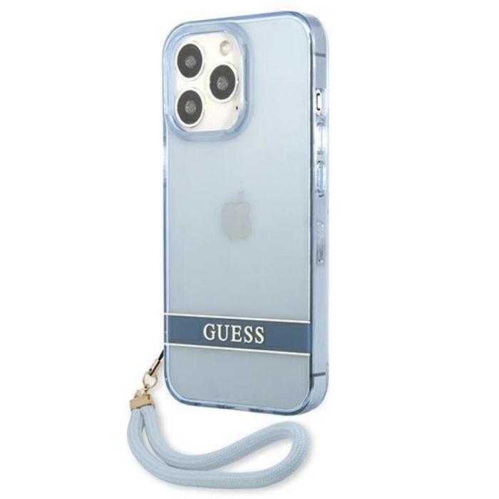 Guess - Guess iPhone 13/13 Pro Skal Translucent Stap - Blå