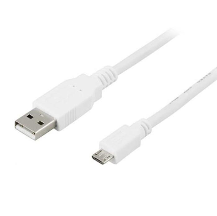 UTGATT1 - Deltaco USB-A Till Micro USB Kabel 2m - Vit
