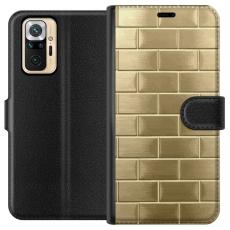 iSecrets - Pl&aring;nboksfodral till Xiaomi Redmi Note 10 Pro med Gyllene Murstenar