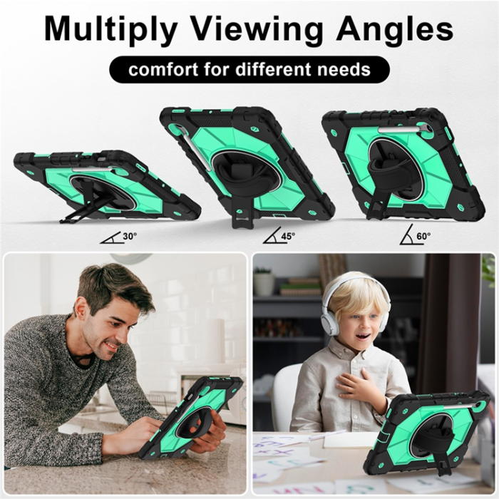 A-One Brand - Galaxy Tab S10 FE/S9 FE/S9 Skal Kickstand med Rem - Mintgrön