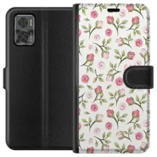 Gustaf - Pl&aring;nboksfodral till Motorola Moto E22i med Blommigt