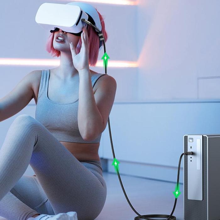 Ugreen - Ugreen Angled USB USB-C till USB-C kabel 60W 5m - Svart