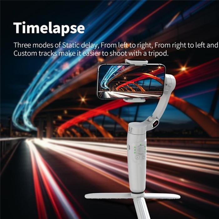 OEM - Vikbar Anti-Shake 3-Axlig Gimbal Stabilisator för Mobil med App M1