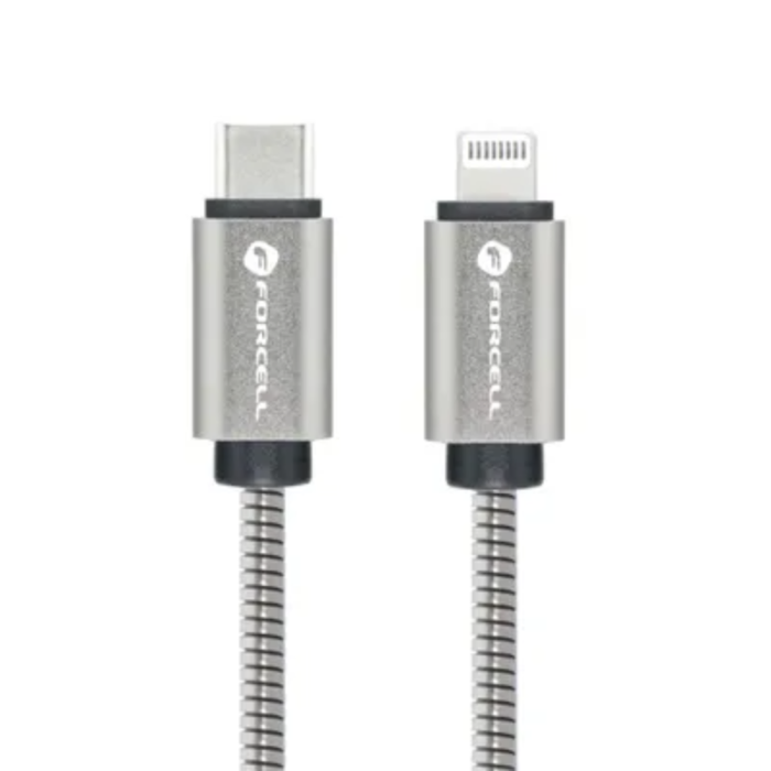 Forcell - FORCELL USB-C - Lightning 27W Kabel 2m C238 PD 3A - Silver