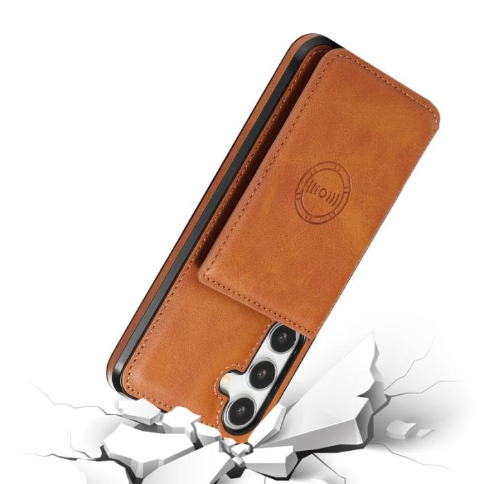 OEM - Mobilfodral för Samsung Galaxy S26 Kortfack Kickstand Konstläder - Brun