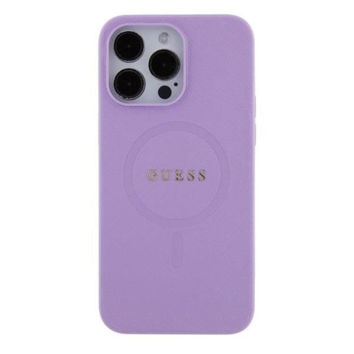 Guess - Guess iPhone 15 Pro Mobilskal Magsafe Saffiano - Lila