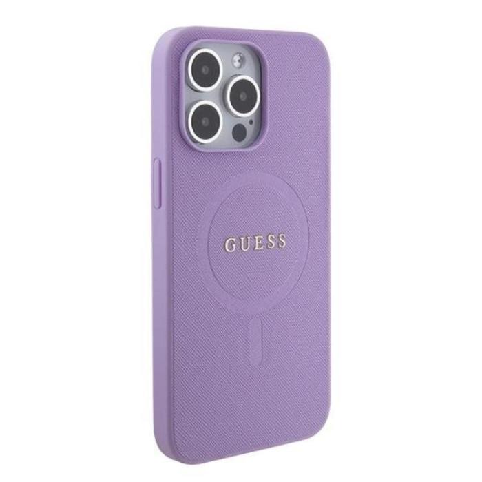 Guess - Guess iPhone 15 Pro Mobilskal Magsafe Saffiano - Lila