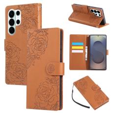 OEM - Pl&aring;nboksfodral f&ouml;r Samsung Galaxy S26 Ultra Konstl&auml;der 3 kortfack - Brun