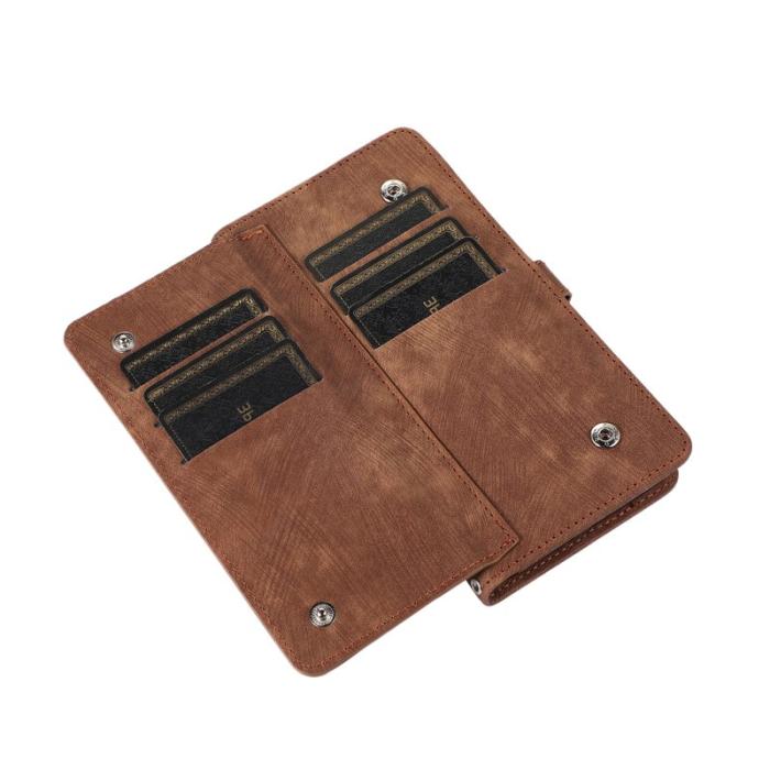OEM - Mobilfodral för Samsung Galaxy S26 Ultra 9 Kortplatser Konstläder - Brun