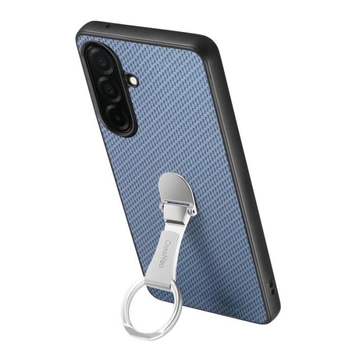 OEM - Mobilskal för Samsung Galaxy S26 Kortfack Kickstand Kolfiber - Blå