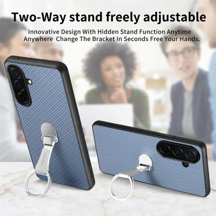 OEM - Mobilskal för Samsung Galaxy S26 Kortfack Kickstand Kolfiber - Blå