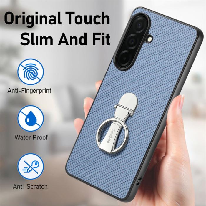 OEM - Mobilskal för Samsung Galaxy S26 Kortfack Kickstand Kolfiber - Blå