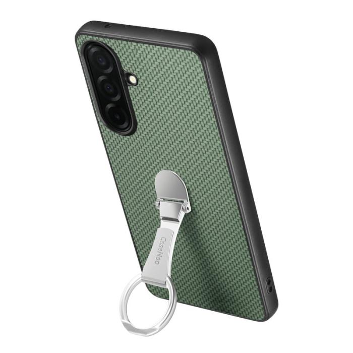 OEM - Mobilskal för Samsung Galaxy S26 Kortfack Kickstand Kolfiber - Grön