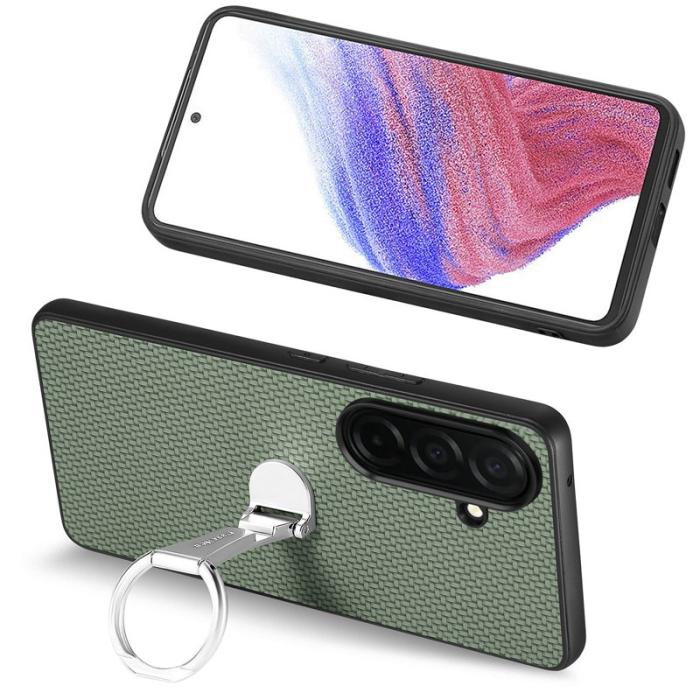 OEM - Mobilskal för Samsung Galaxy S26 Kortfack Kickstand Kolfiber - Grön