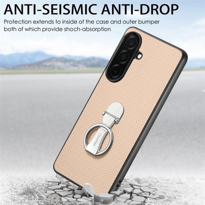 OEM - Mobilskal för Samsung Galaxy S26 Kortfack Kickstand Kolfiber - Khaki