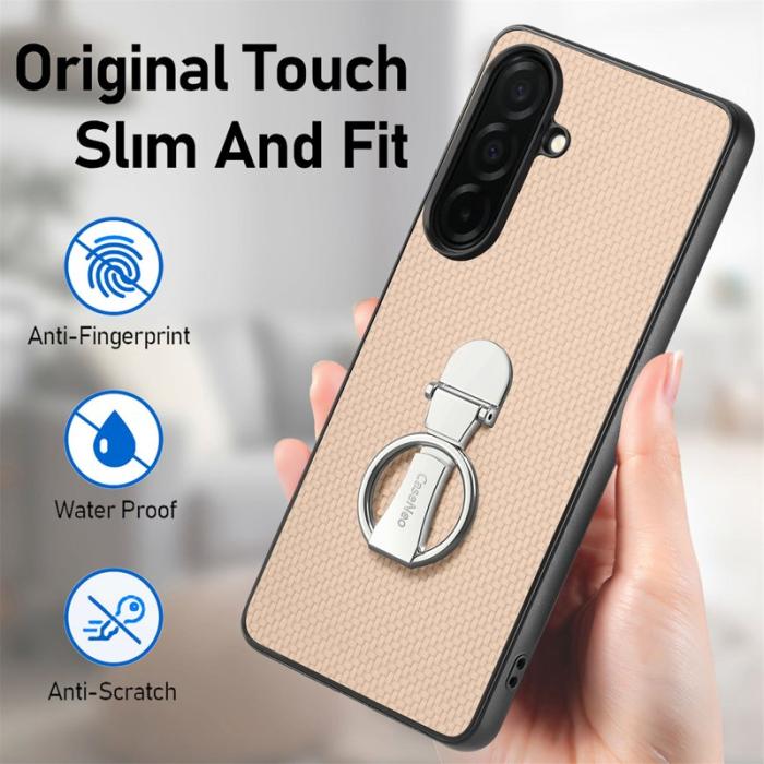 OEM - Mobilskal för Samsung Galaxy S26 Kortfack Kickstand Kolfiber - Khaki